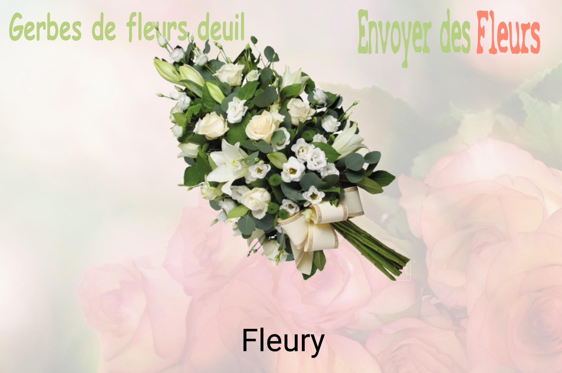 Gerbe de fleurs de deuil livrée à Fleury